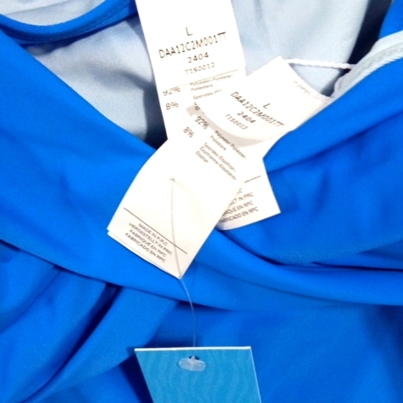 CUPSHE ROYAL BLUE CRISSCROSS FRONT HIGH WAIST BIKINI SET SIZE LARGE NWT - Picture 7 of 7